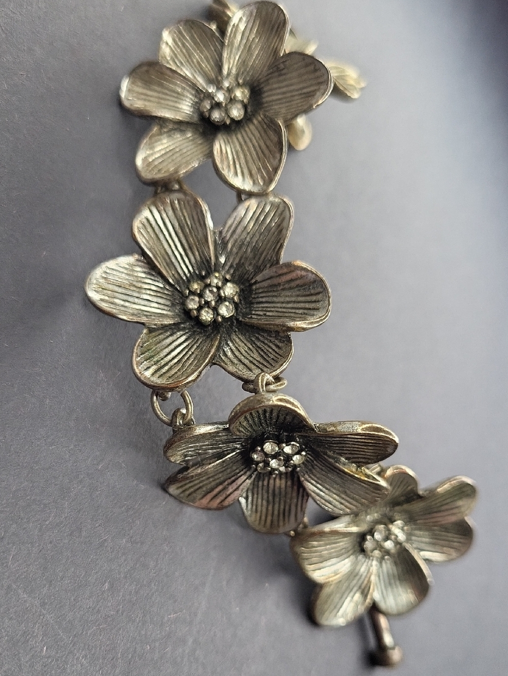 Fossil Antique Gold-Tone Floral Bracelet